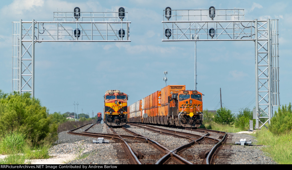 3 KCS & BNSF Trains at Spear